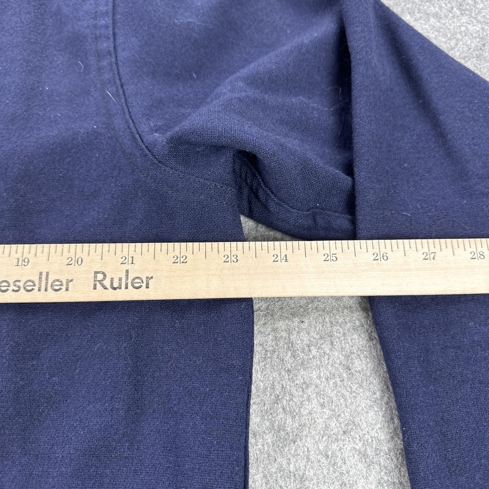 Vintage LL Bean Shirt Mens 50 Blue Wool Heavy Workwear Button Front Long Sleeve - Picture 10 of 12
